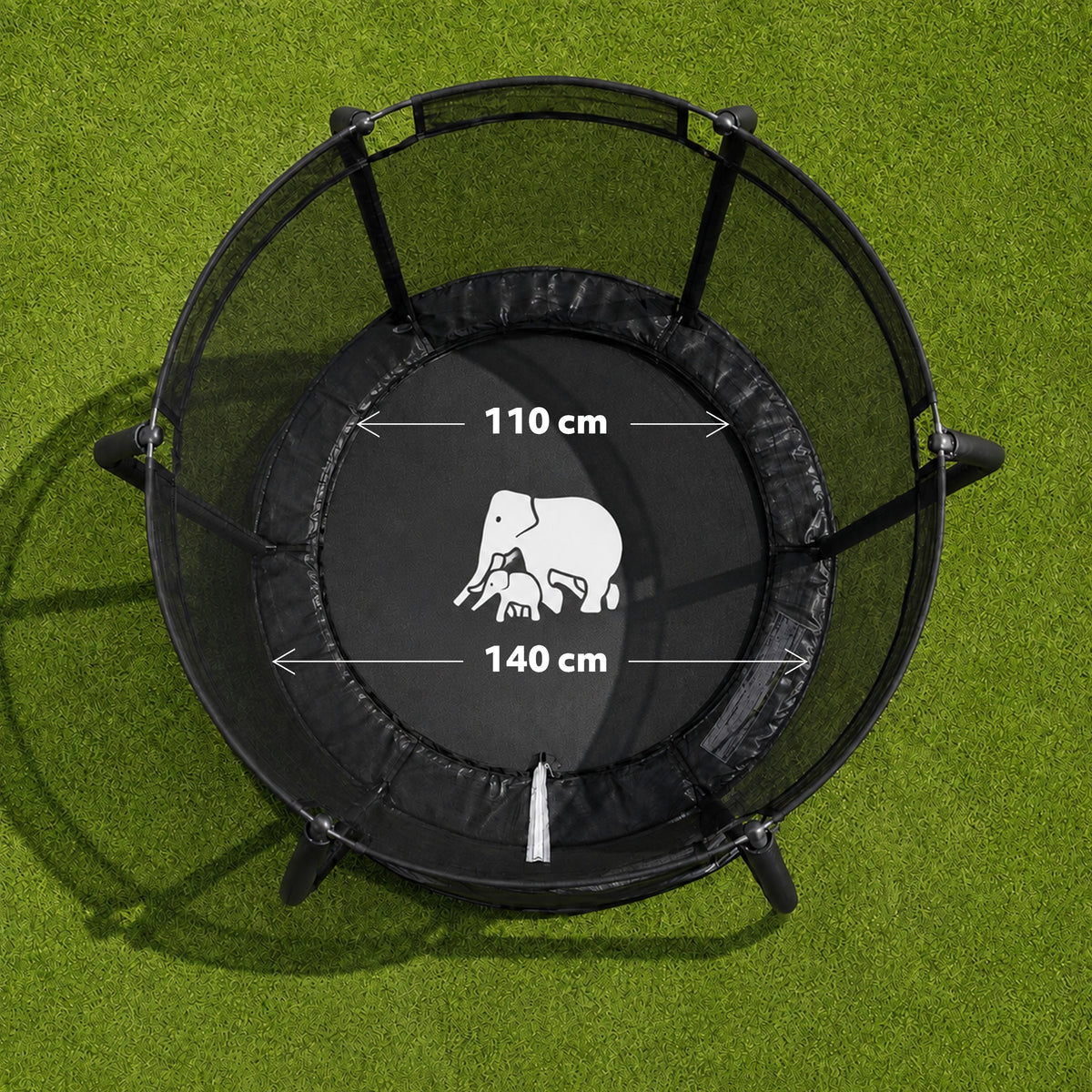 140 cm Kids' Trampoline with Safety Net - Black