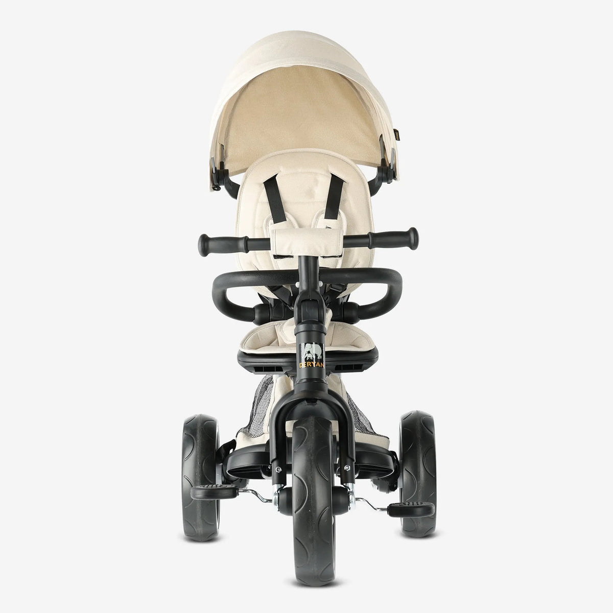 Explorer Luxe Tricycle with push bar - Foldable with basket cream