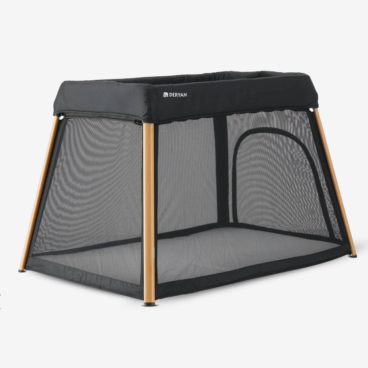 2-in-1 Travel Cot and Playpen - Includes a floor riser - Wood-look