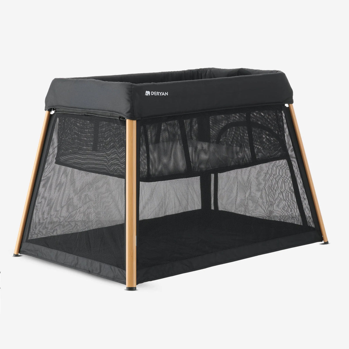 2-in-1 Travel Cot and Playpen - Includes a floor riser - Wood-look