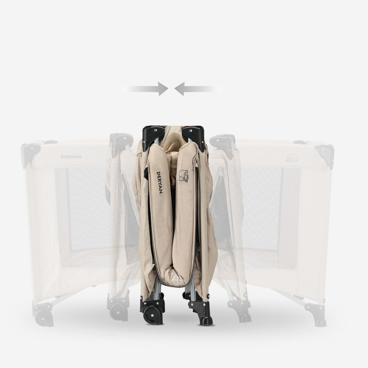 Luxury Camping Bed with Changing Table and Floor Riser - Nougat