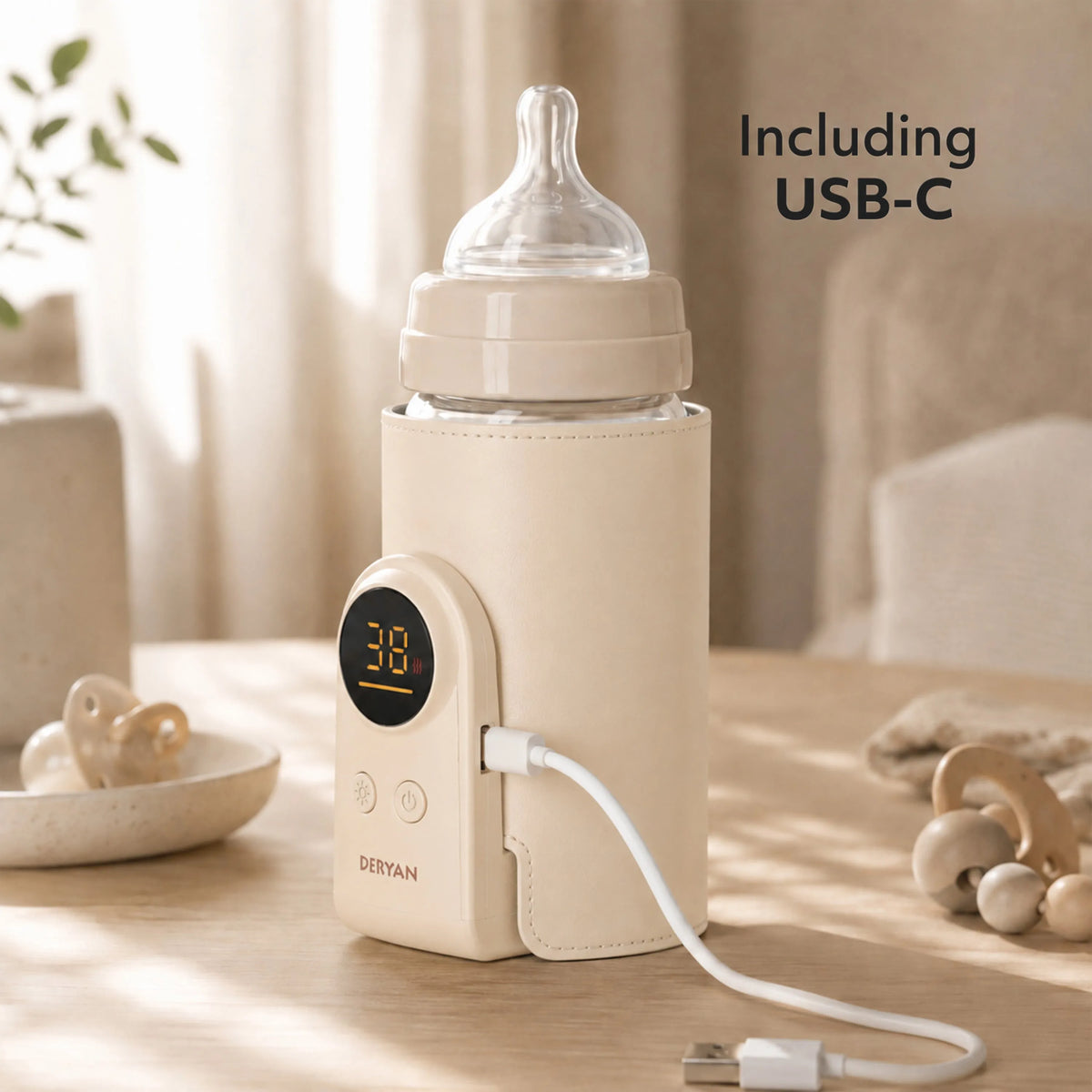Portable Bottle Warmer Sleeve  - Cream