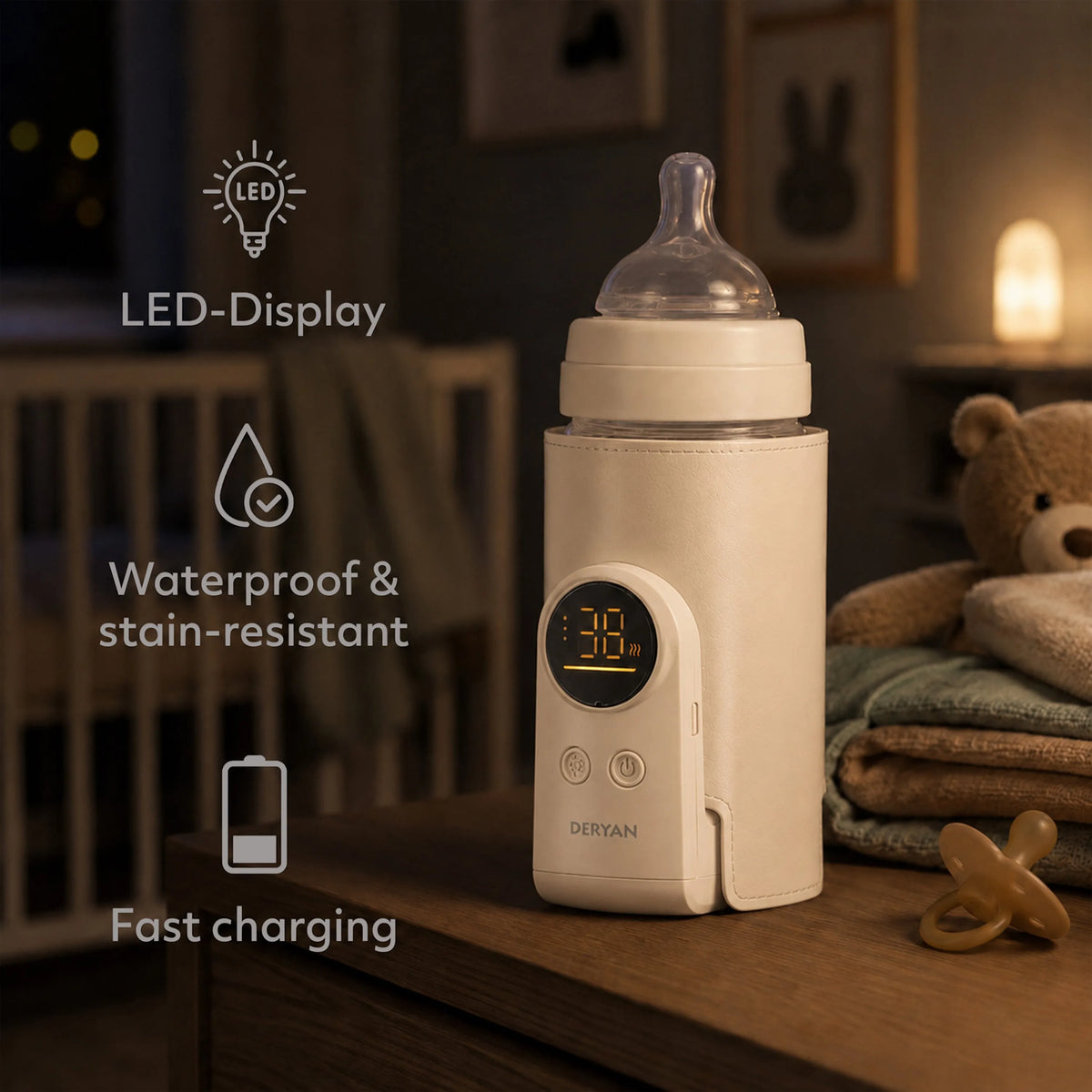 Portable Bottle Warmer Sleeve  - Cream