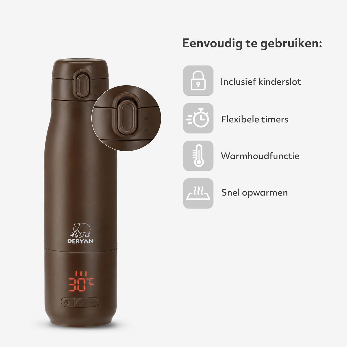 Wireless Bottle Warmer 350 ml - Chocolate Brown