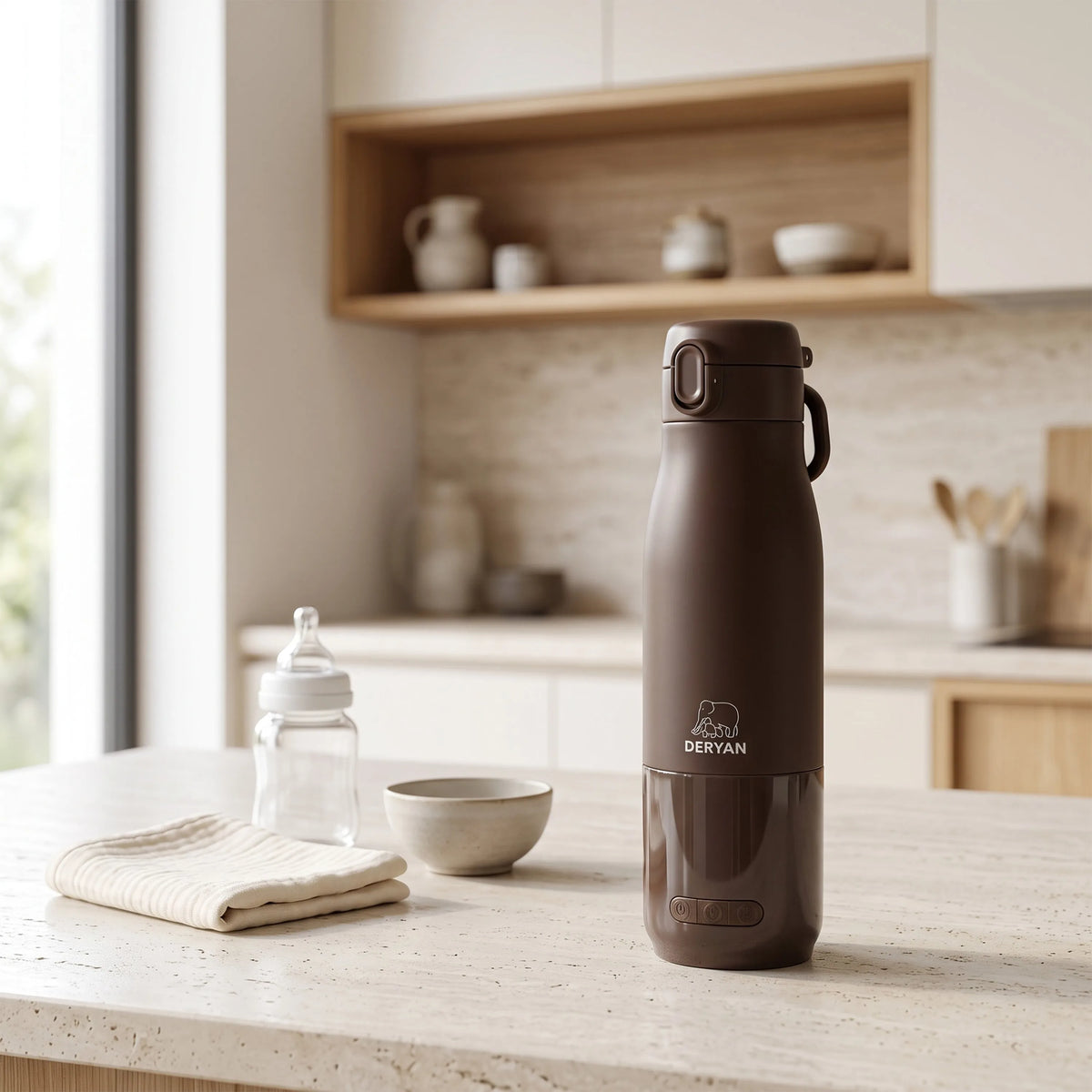 Wireless Bottle Warmer 350 ml - Chocolate Brown