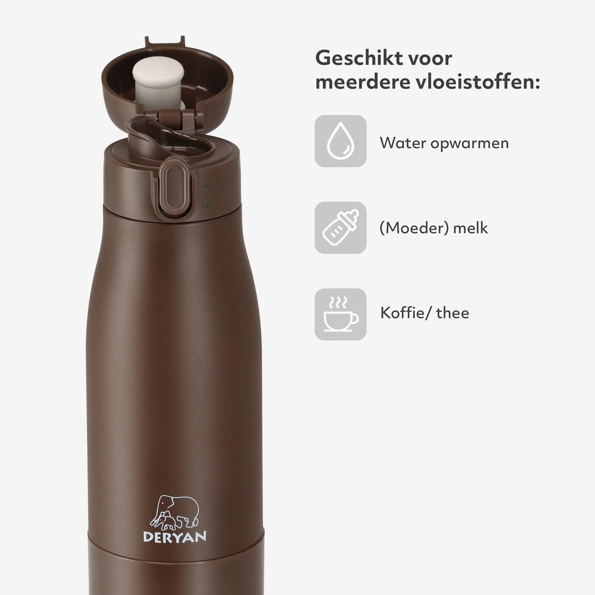Wireless Bottle Warmer 350 ml - Chocolate Brown