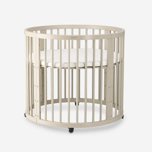 Willow Wooden Round Playpen with Mattress - Sand