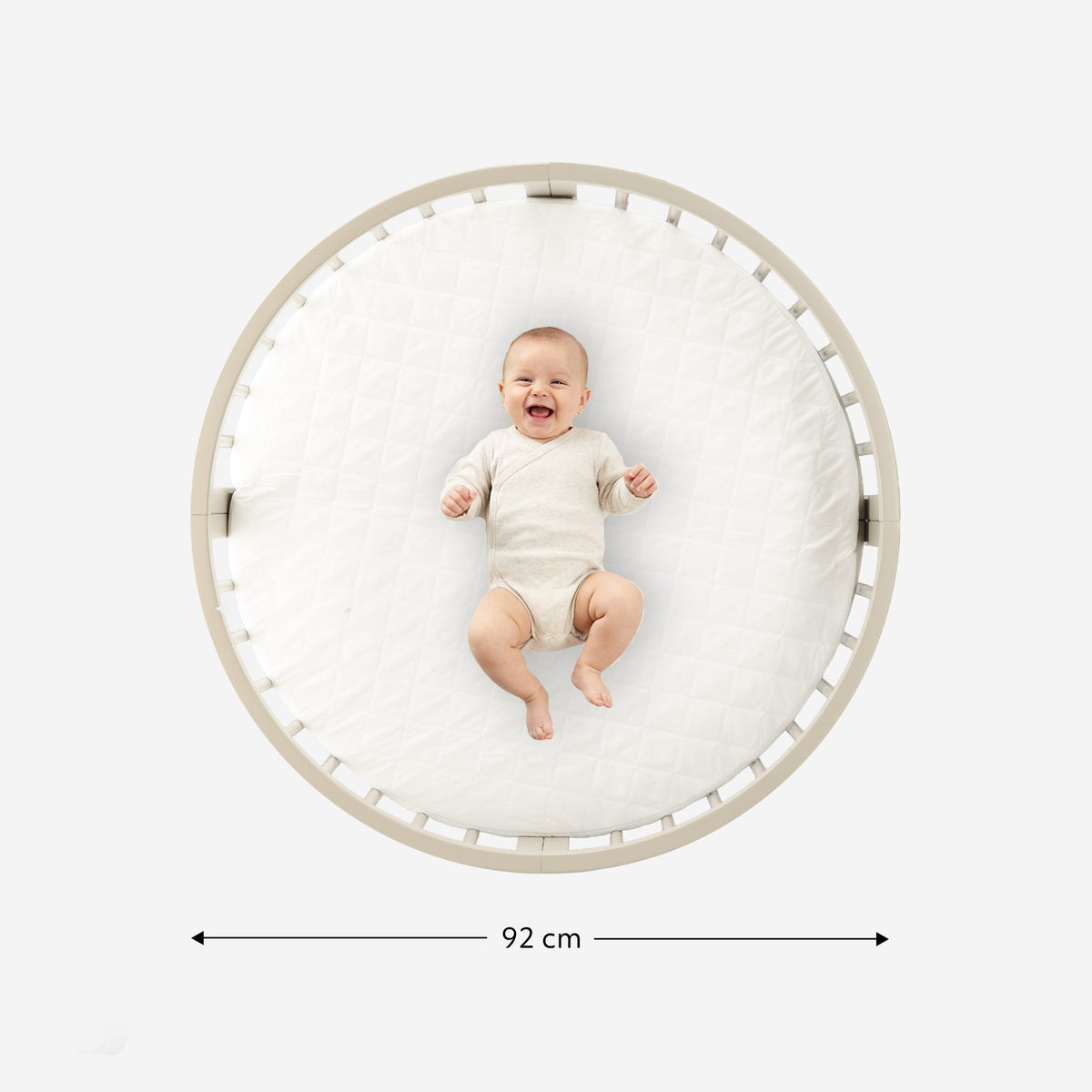 Willow Wooden Round Playpen with Mattress - Sand