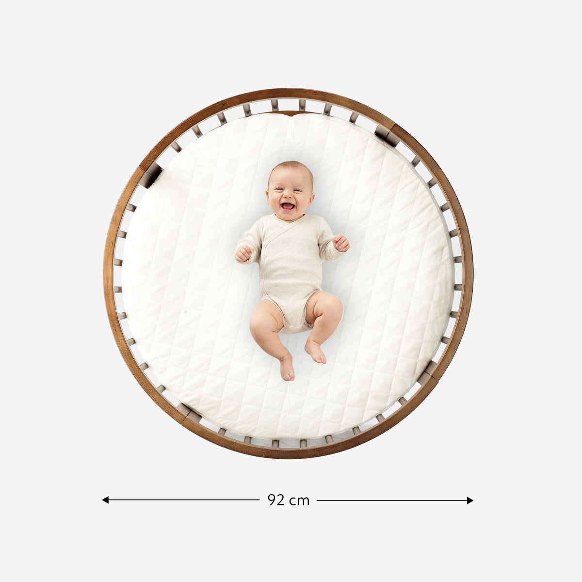 Willow Wooden Round Playpen with Mattress - Warm Brown