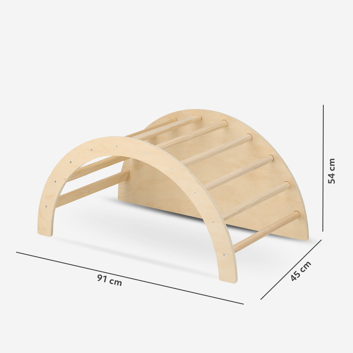 5-in-1 Multifunctional Climbing Arch with Cushion and Drawing Table - Wood