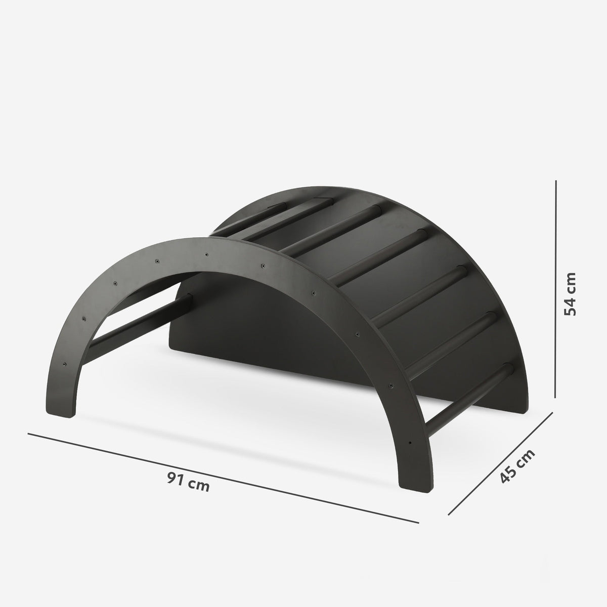 5-in-1 Multifunctional Climbing Arch with Cushion and Drawing Table - Black