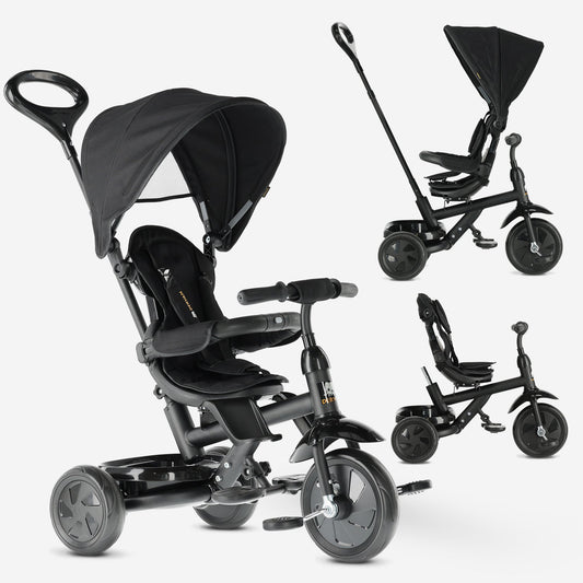 Adventurer Tricycle with push bar Black