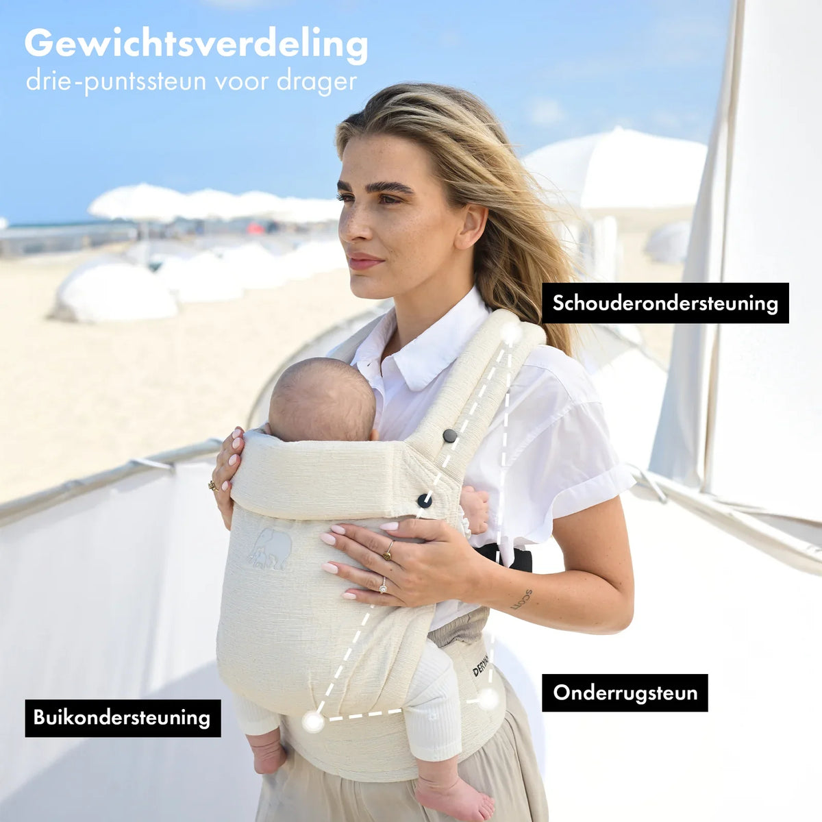 Amora Baby Carrier Agus Oat in Linen Nougat