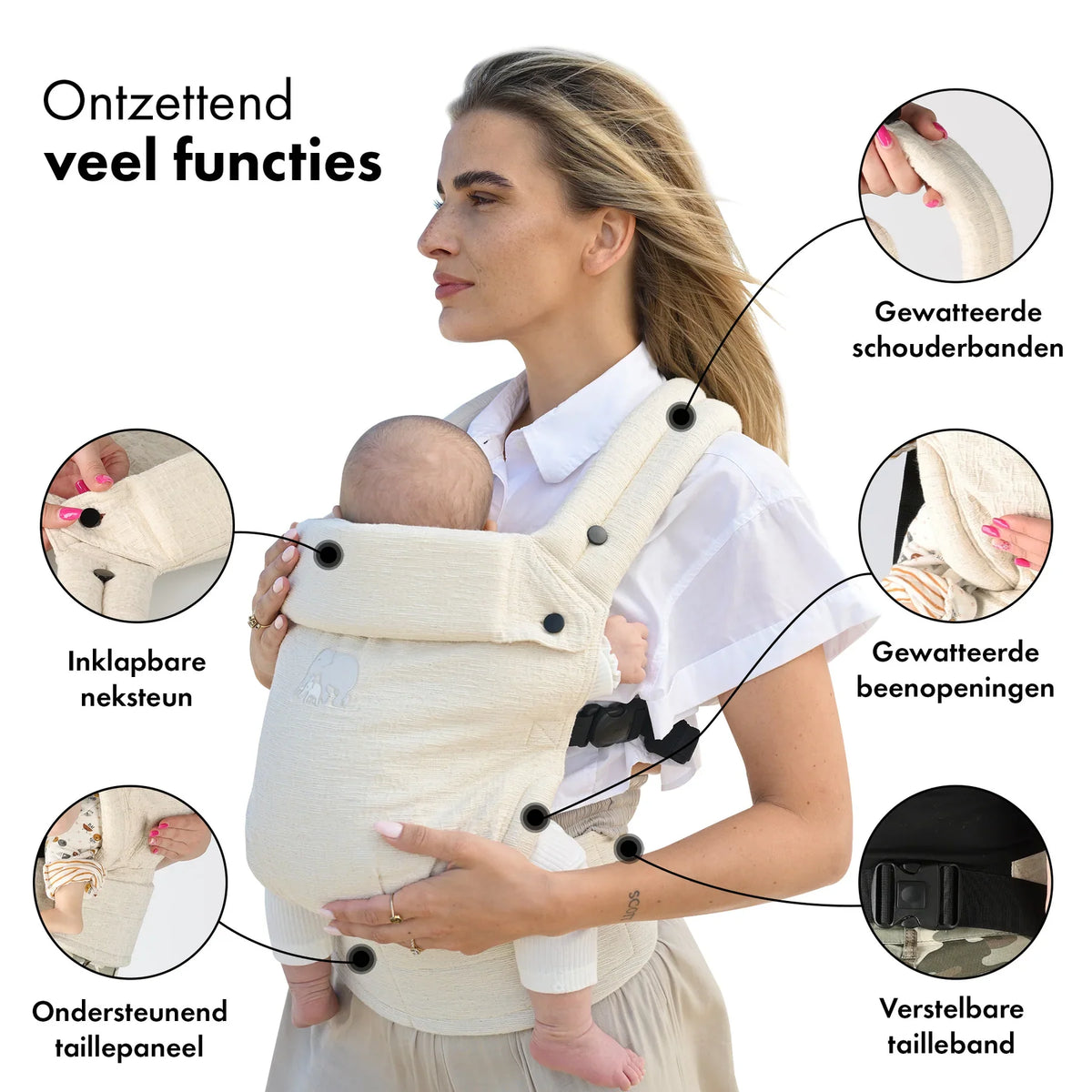 Amora Baby Carrier Agus Oat in Linen Nougat