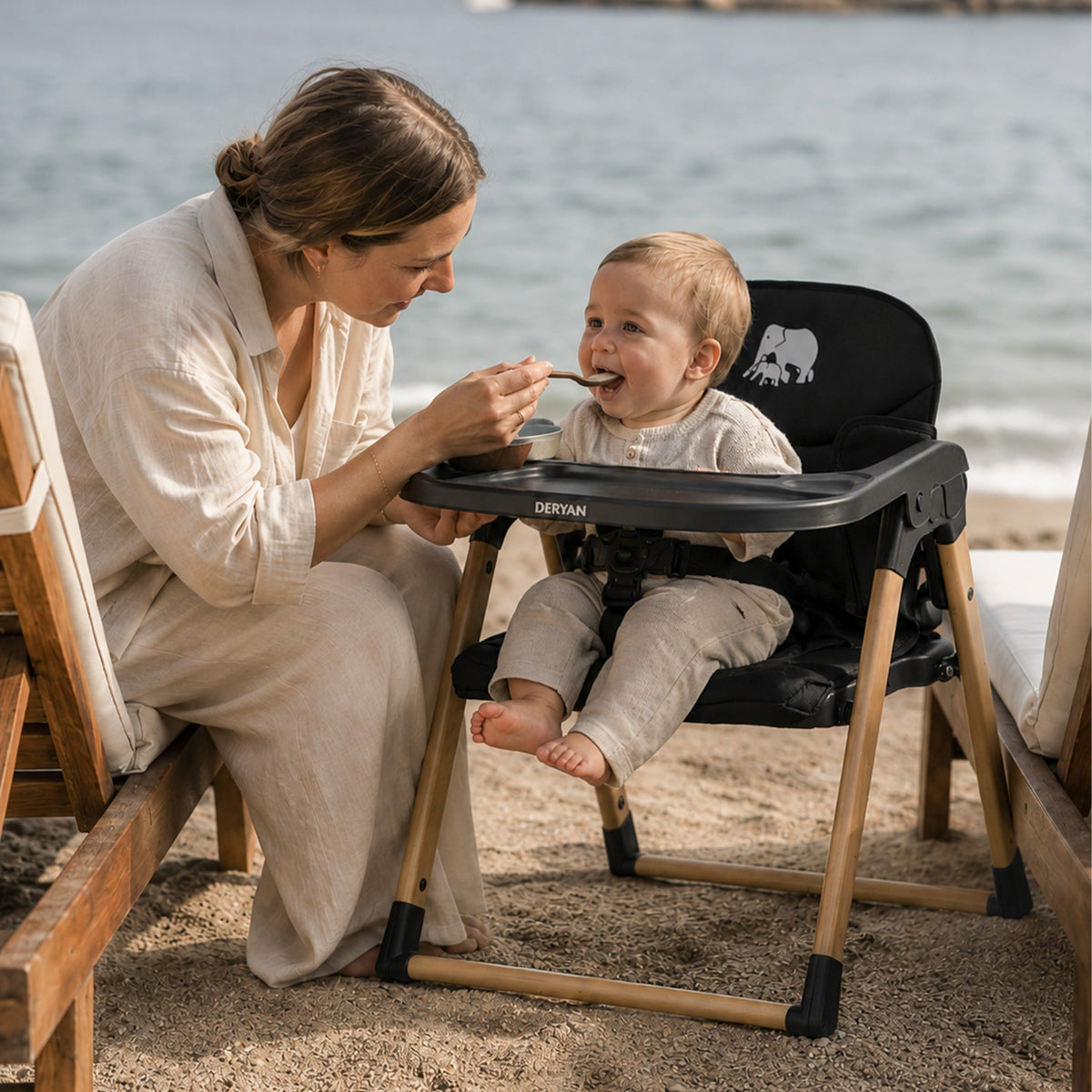 Booster Booster Seat S - Black/Wood