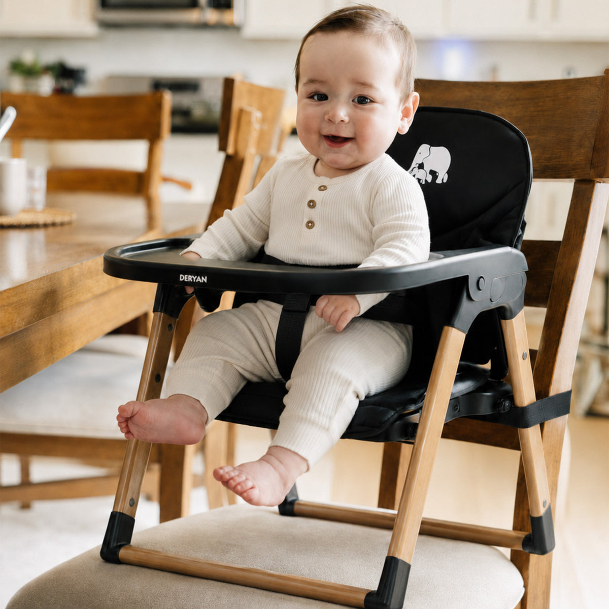 Booster Booster Seat S - Black/Wood