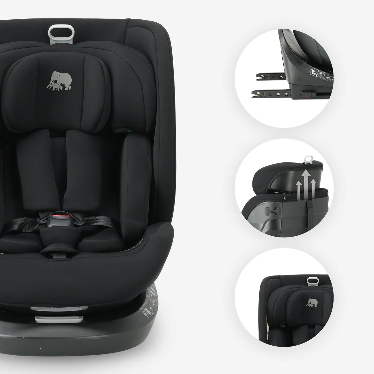 Cassie Luxe i-Size Car Seat 0–36 kg Isofix 360° - Black